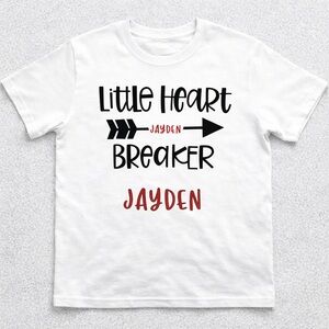 Little Heart Breaker Kids T-Shirt - White and Red